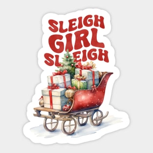 Sleigh Girl Sleigh Sticker